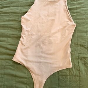 ReoRia Cream Sleeveless Bodysuit High Neck